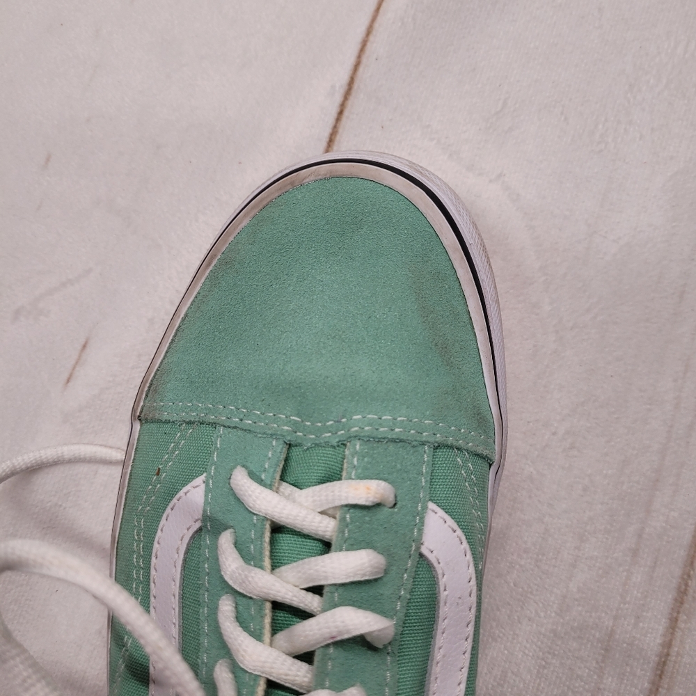 Vans Mint Green Low Top Sneakers with White Stripe - Picture 8 of 8